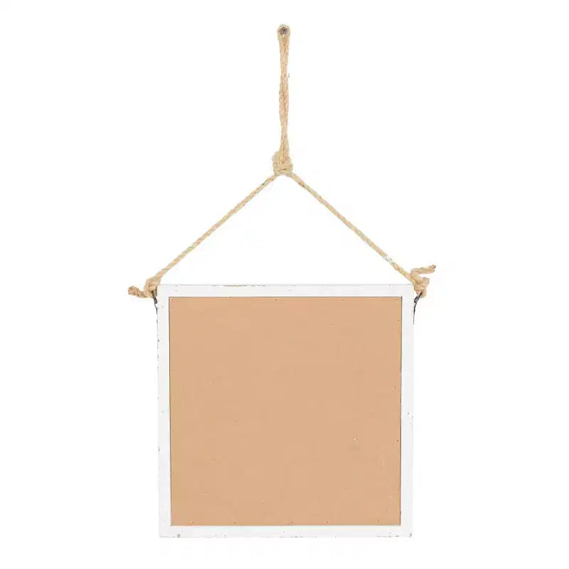 Lot de 4 miroirs muraux en bois sculpté avec corde de suspension blancs