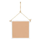 Lot de 4 miroirs muraux en bois sculpté avec corde de suspension blancs