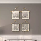 Lot de 4 miroirs muraux en bois sculpté avec corde de suspension blancs