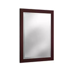 Miroir de salle de bain 24x30 po. biseauté avec cadre en bois Espresso, miroir mural moderne pour lavabo de salle de bain ou entrée