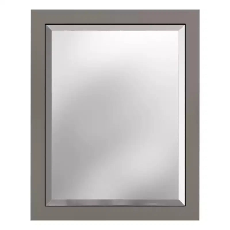 Miroir de salle de bain 24x30 po. biseauté avec cadre en bois Espresso, miroir mural moderne pour lavabo de salle de bain ou entrée