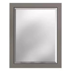 Miroir de salle de bain 24x30 po. biseauté avec cadre en bois Espresso, miroir mural moderne pour lavabo de salle de bain ou entrée