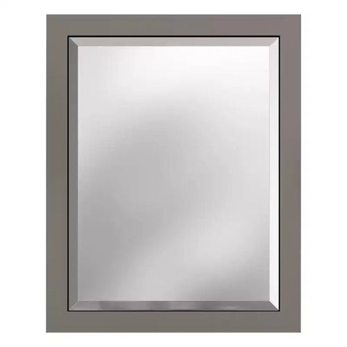 Miroir de salle de bain 24x30 po. biseauté avec cadre en bois Espresso, miroir mural moderne pour lavabo de salle de bain ou entrée