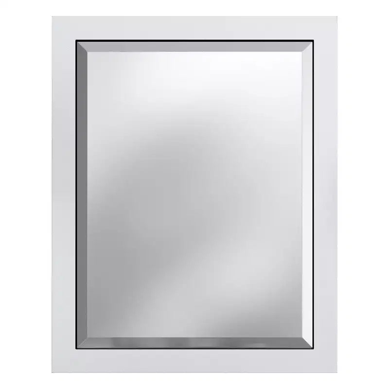 Miroir de salle de bain 24x30 po. biseauté avec cadre en bois Espresso, miroir mural moderne pour lavabo de salle de bain ou entrée
