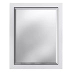 Miroir de salle de bain 24x30 po. biseauté avec cadre en bois Espresso, miroir mural moderne pour lavabo de salle de bain ou entrée