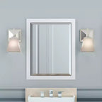 Miroir de salle de bain 24x30 po. biseauté avec cadre en bois Espresso, miroir mural moderne pour lavabo de salle de bain ou entrée