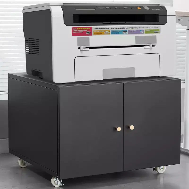 Meuble d'imprimante avec rangement, caisson de classement mobile en métal pour l'organisation du bureau à domicile