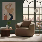 Fauteuil d'appoint pivotant à 360° avec oreiller décoratif