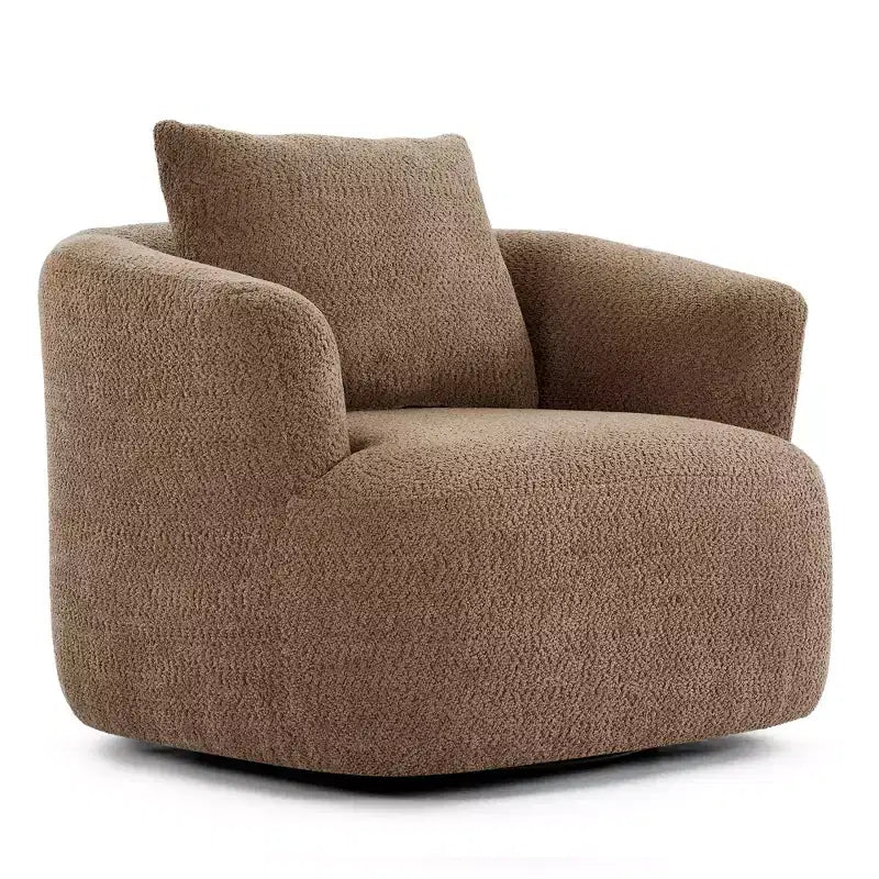 Fauteuil d'appoint pivotant à 360° avec oreiller décoratif