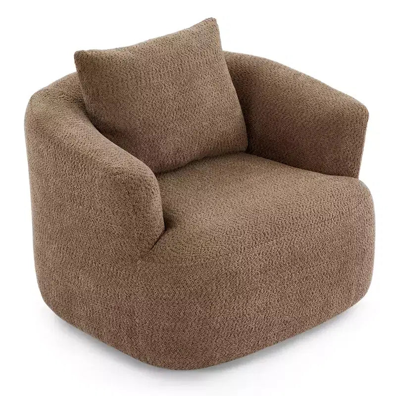 Fauteuil d'appoint pivotant à 360° avec oreiller décoratif