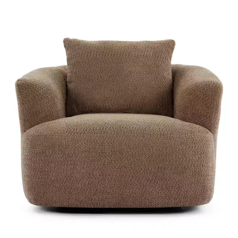 Fauteuil d'appoint pivotant à 360° avec oreiller décoratif