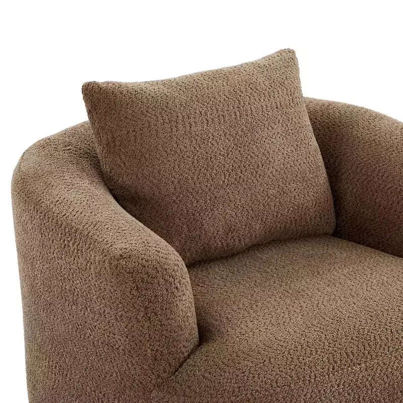 Fauteuil d'appoint pivotant à 360° avec oreiller décoratif