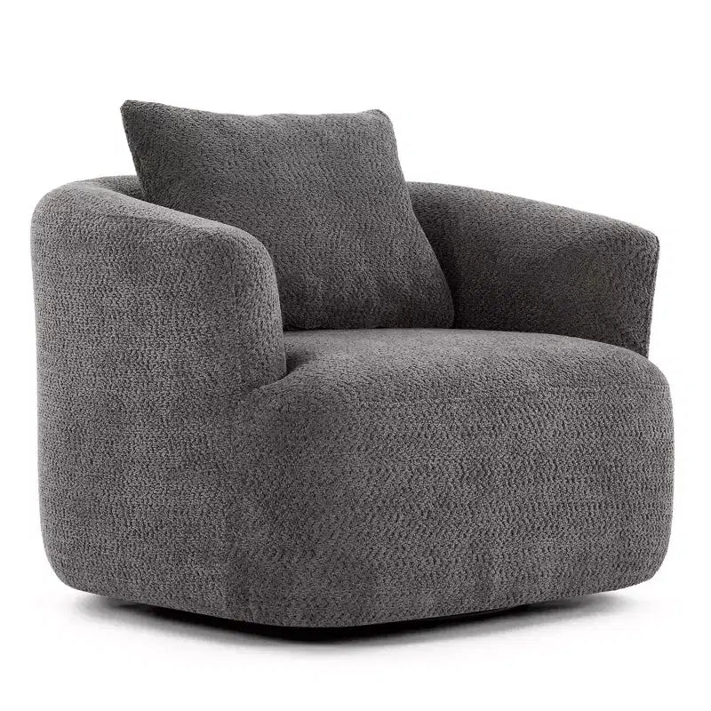 Fauteuil d'appoint pivotant à 360° avec oreiller décoratif