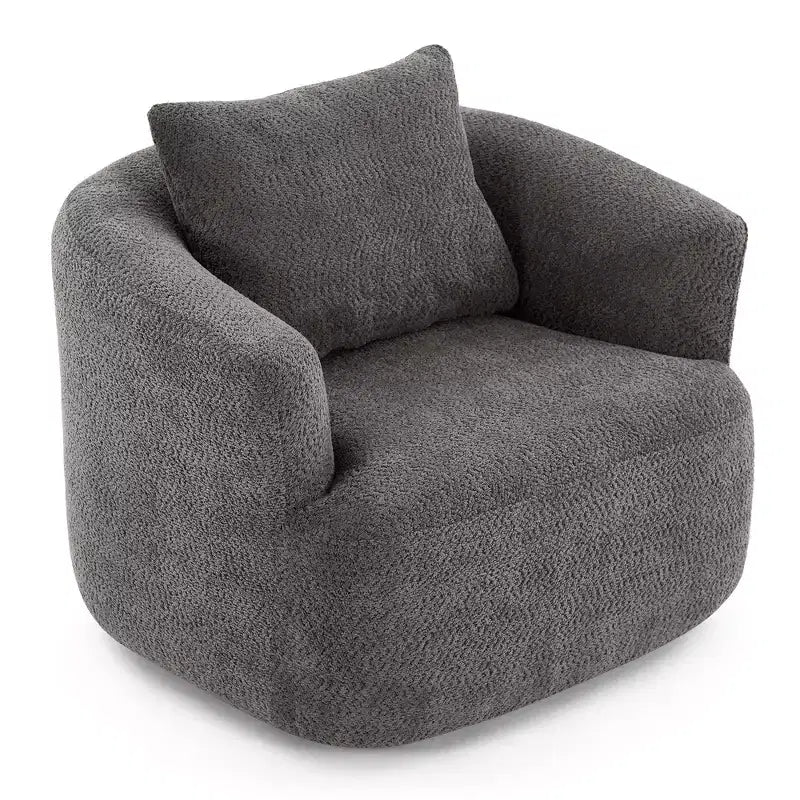 Fauteuil d'appoint pivotant à 360° avec oreiller décoratif