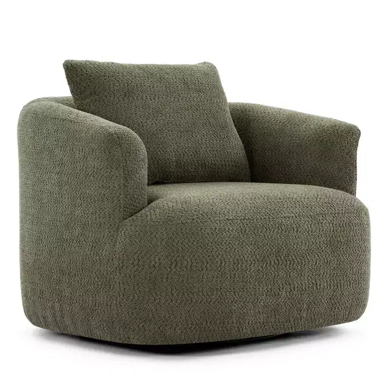 Fauteuil d'appoint pivotant à 360° avec oreiller décoratif