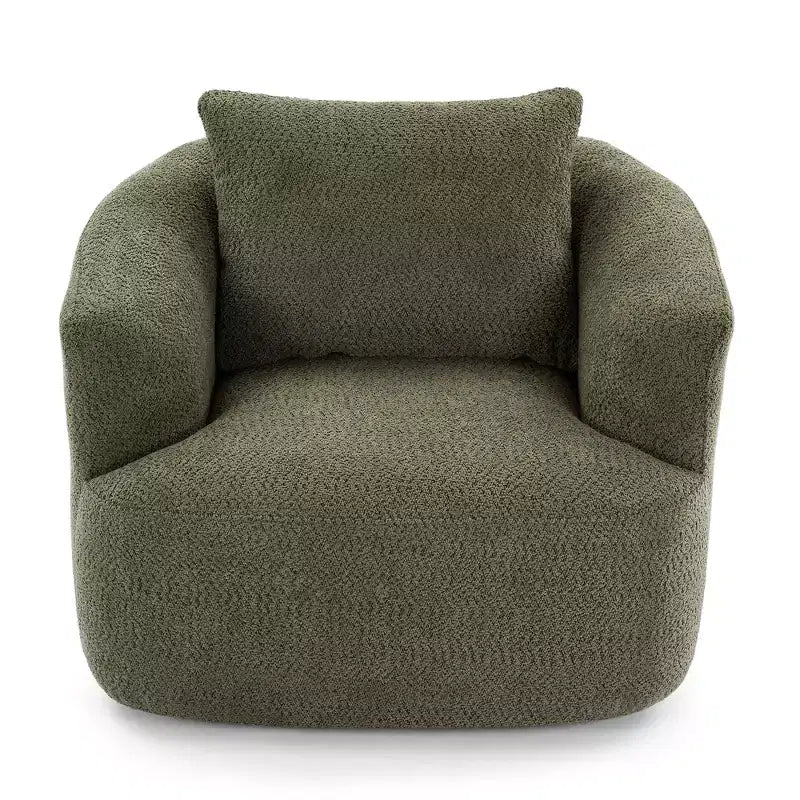Fauteuil d'appoint pivotant à 360° avec oreiller décoratif