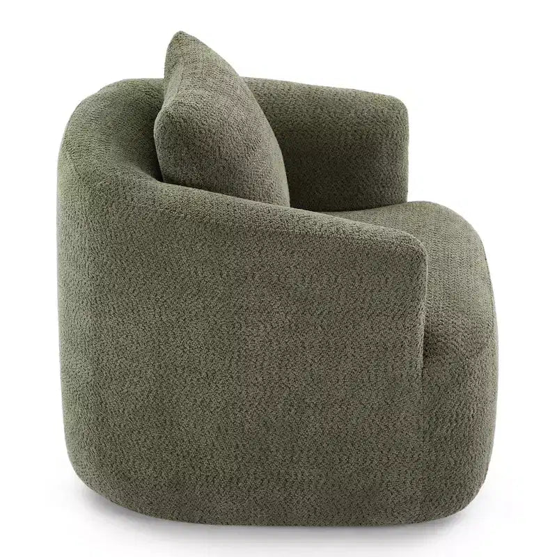 Fauteuil d'appoint pivotant à 360° avec oreiller décoratif
