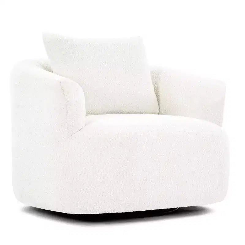 Fauteuil d'appoint pivotant à 360° avec oreiller décoratif