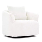 Fauteuil d'appoint pivotant à 360° avec oreiller décoratif