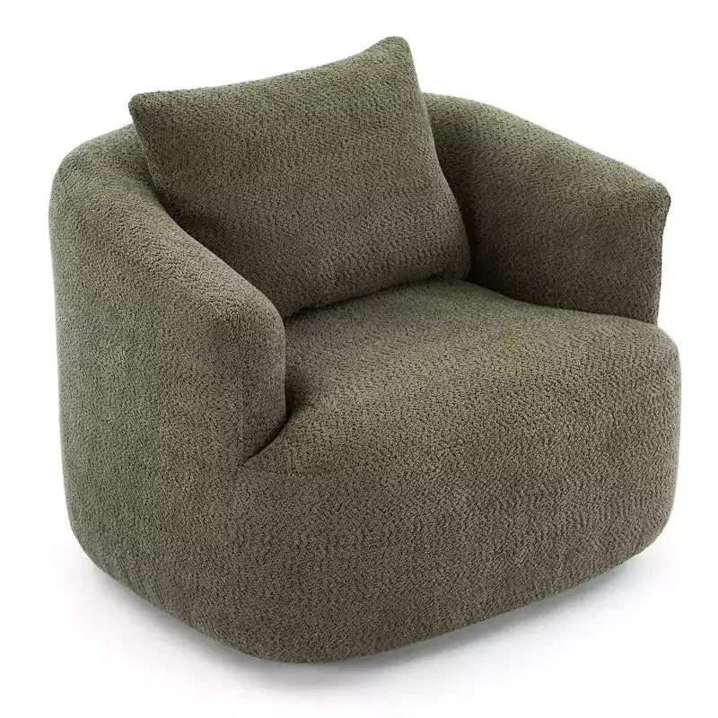 Fauteuil d'appoint pivotant à 360° avec oreiller décoratif