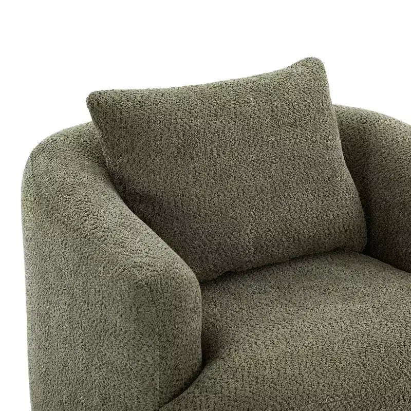 Fauteuil d'appoint pivotant à 360° avec oreiller décoratif