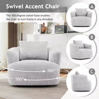 Fauteuil d'appoint pivotant à 360° avec oreiller décoratif