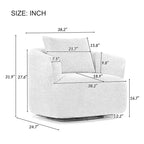Fauteuil d'appoint pivotant à 360° avec oreiller décoratif