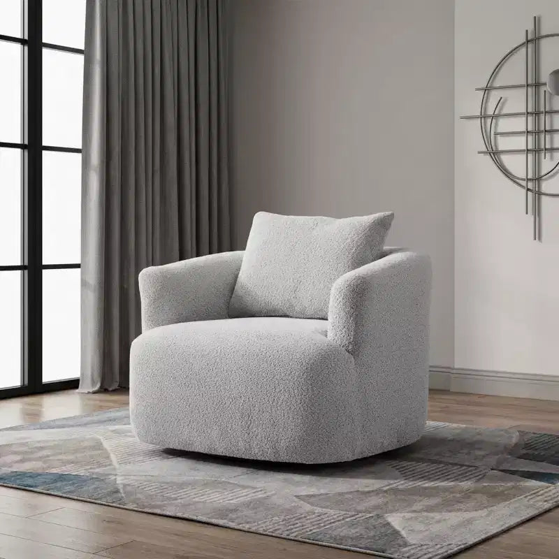 Fauteuil d'appoint pivotant à 360° avec oreiller décoratif