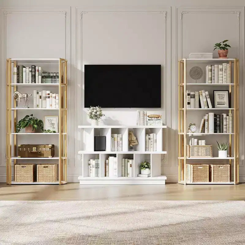 Étagère de rangement 8 cubes - Bibliothèque ouverte avec 10 panneaux arrière amovibles, meuble de rangement pour salon, bureau
