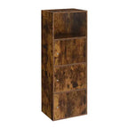 HomeStock 46.75 in H and 16.5 in.W Particle Board Utility Storage Cabinets with 3 -Doors and 2 Shelves