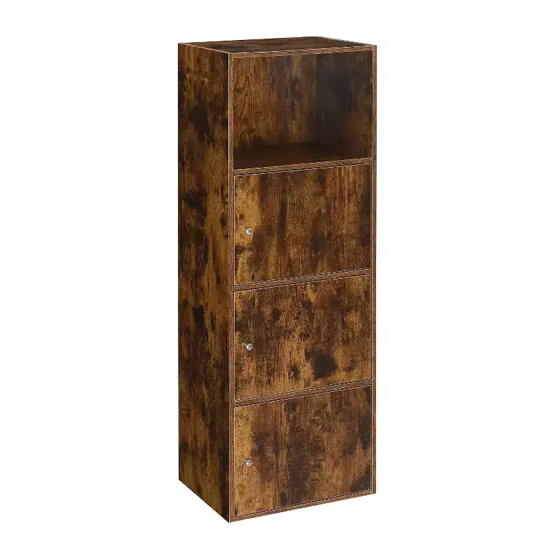 HomeStock 46.75 in H and 16.5 in.W Particle Board Utility Storage Cabinets with 3 -Doors and 2 Shelves