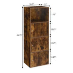 Meuble de rangement utilitaire en panneaux de particules avec 3 portes et 2 étagères, H 118,75 cm x L 41,91 cm