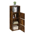 Meuble de rangement utilitaire en panneaux de particules avec 3 portes et 2 étagères, H 118,75 cm x L 41,91 cm