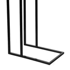 24.25 Table d'appoint et de canapé en forme de C en métal industriel de designer avec plateau en marbre blanc