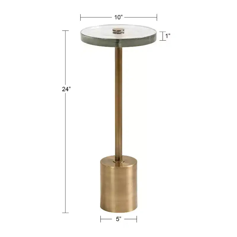Table d'appoint ronde en verre