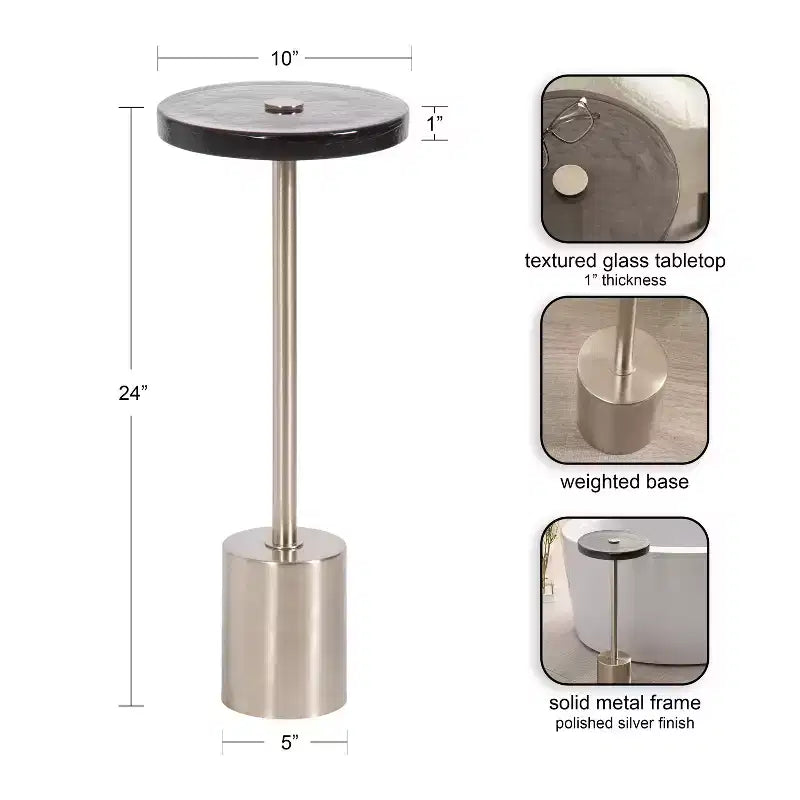 Table d'appoint ronde en verre