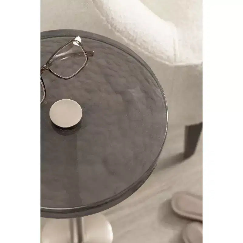 Table d'appoint ronde en verre