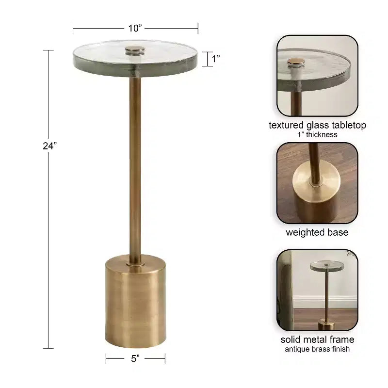 Table d'appoint ronde en verre