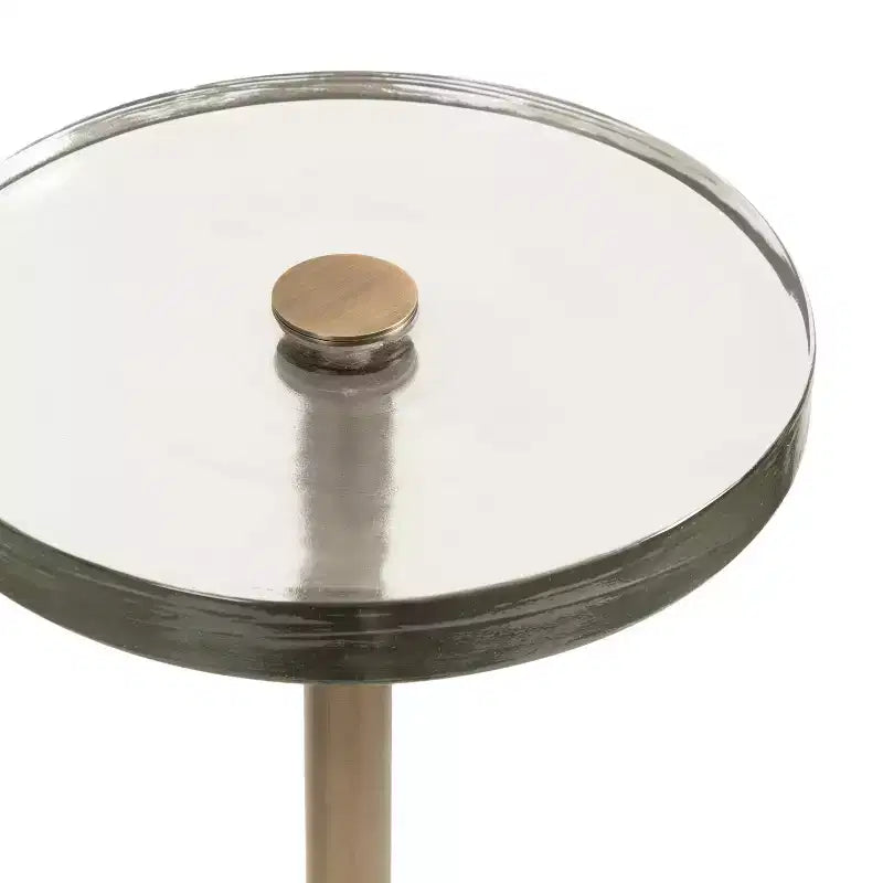 Table d'appoint ronde en verre