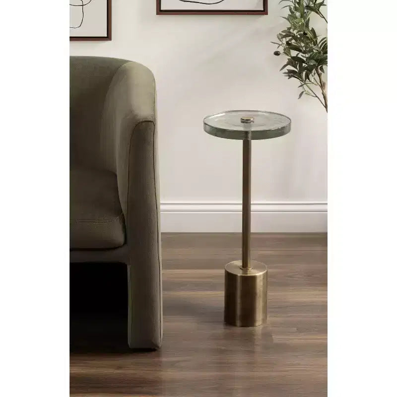 Table d'appoint ronde en verre