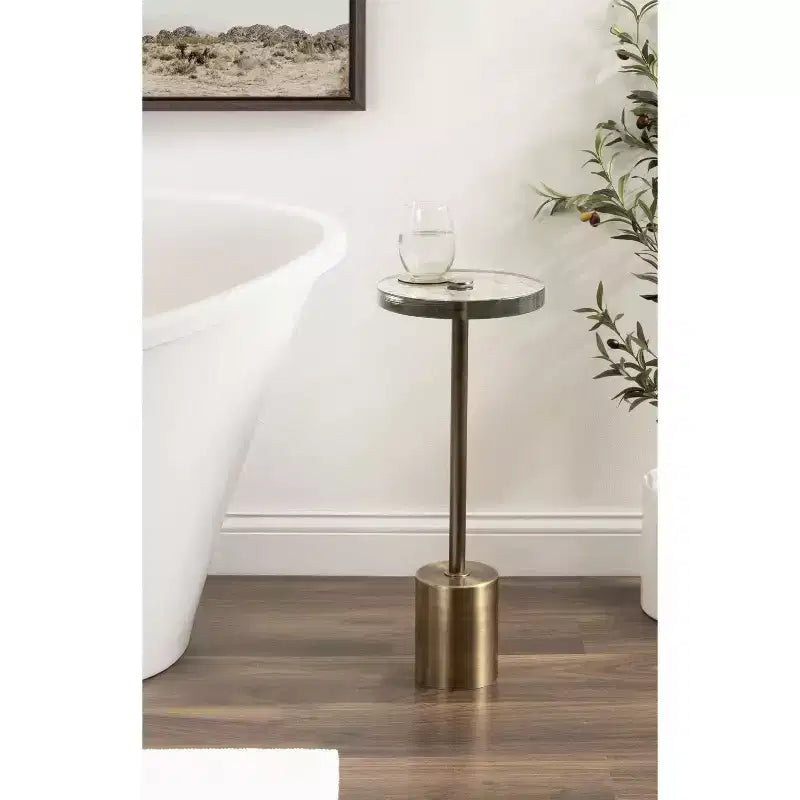 Table d'appoint ronde en verre