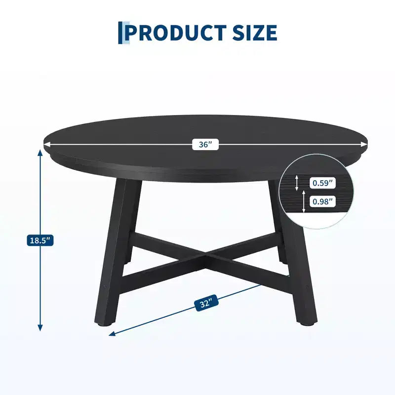 Table basse ronde 36 table basse, table basse circulaire tables basses industrielles avec pieds réglables
