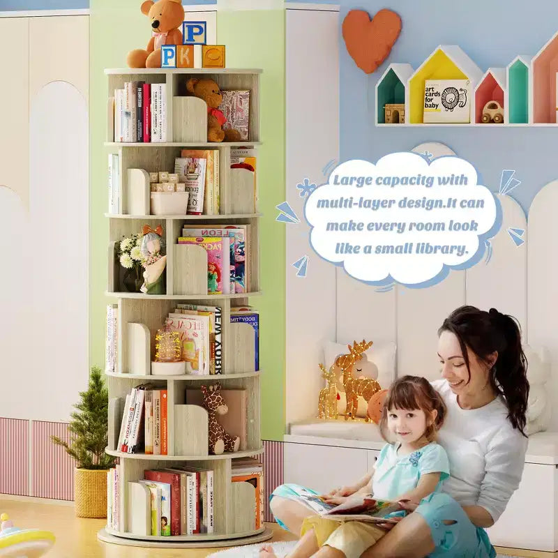 Bibliothèque rotative, étagère d'angle à 360° pour petits espaces