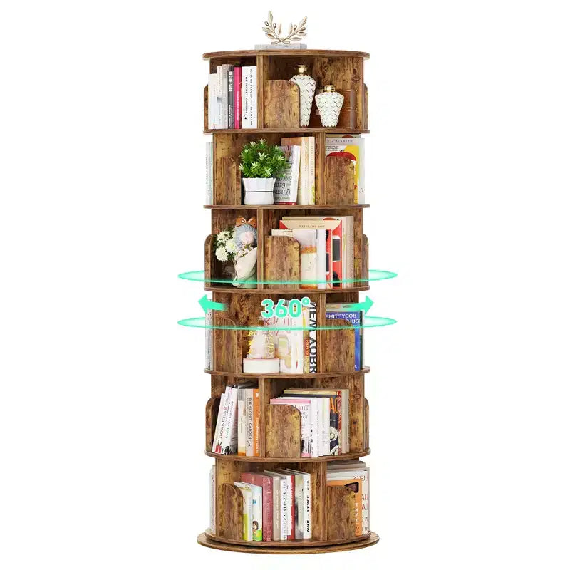 Bibliothèque rotative, étagère d'angle à 360° pour petits espaces