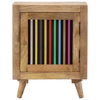 vidaXL Solid Mango Wood Bedside Cabinet | Scandinavian Style Nightstand | Rectangular Bedroom Furniture | Brown