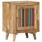 Table de chevet en bois de manguier massif | Chevet de style scandinave | Meuble de chambre rectangulaire | Marron