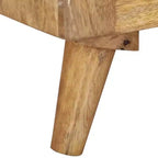 Table de chevet en bois de manguier massif | Chevet de style scandinave | Meuble de chambre rectangulaire | Marron