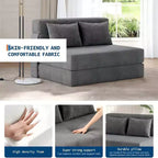 Canapé-lit pliant et fauteuil convertible 4 en 1, causeuse convertible 80, transat de sol capitonné