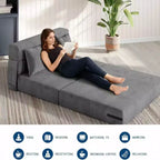 Canapé-lit pliant et fauteuil convertible 4 en 1, causeuse convertible 80, transat de sol capitonné
