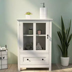 GDFStudio Wilnona Modern 22 Buffet Storage Cabinet with Glass Doors